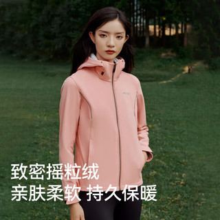 伯希和软壳冲锋衣女防水加绒保暖登山耐磨防风外套12830604曜石黑XXXL （女）曜石黑/防风保暖