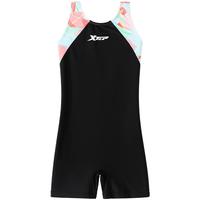 特步儿童泳衣女孩女童连体专业训练小中大童2025温泉游泳装备