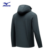 美津浓 Mizuno户外夹克男防风保暖徒步登山服男软壳复合外套男 黑色 4XL
