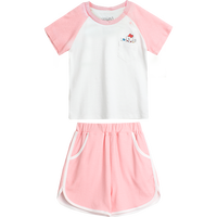 ibaby奈娃联名儿童睡衣夏季短款速干棉家居服儿童短袖套装亲子家居服 甜心MEME儿童款 120