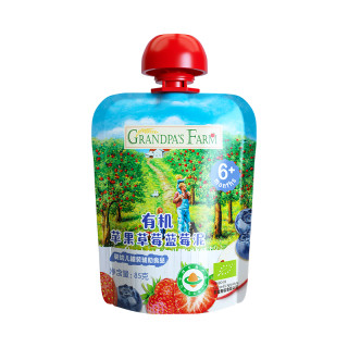 爷爷的农场 苹果 宝宝辅食原装进口有机果泥草莓蓝莓泥85g*1袋
