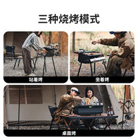 挪客户外 Naturehike墨烟立式烧烤炉家用烧烤架户外便携折叠碳烤炭火烤串烤肉炉子