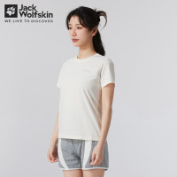 Jack Wolfskin狼爪T恤女春夏休闲户外运动舒适吸湿快干透汽宽松圆领运动短袖女 161-5127/棉花白 XL 170/96A