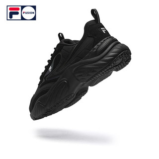 FILA FUSION斐乐潮牌海螺鞋CONCH男鞋运动鞋反光跑步鞋 黑/银灰色-BS 40