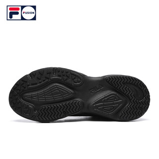 FILA FUSION斐乐潮牌海螺鞋CONCH男鞋运动鞋反光跑步鞋 黑/银灰色-BS 40