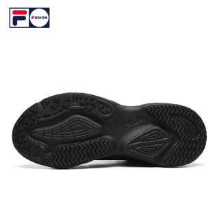 FILA FUSION斐乐潮牌海螺鞋CONCH男鞋运动鞋反光跑步鞋 黑/银灰色-BS 40