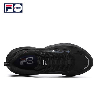 FILA FUSION斐乐潮牌海螺鞋CONCH男鞋运动鞋反光跑步鞋 黑/银灰色-BS 40