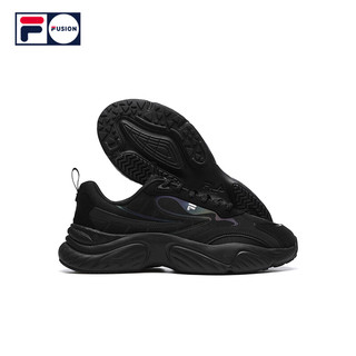 FILA FUSION斐乐潮牌海螺鞋CONCH男鞋运动鞋反光跑步鞋 黑/银灰色-BS 40