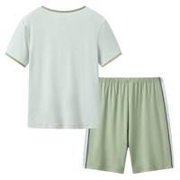 三枪童装凉感木代尔防螨抑菌男童女童吸湿排汗圆领家居服 短袖短裤青绿 120