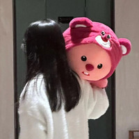 溪鸟loopy玩偶大号露比抱枕公仔小海狸粉色卢比毛绒玩具娃娃 海狸变身草莓熊 30cm