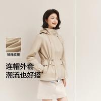 森马 Semir春季外套女正肩连帽抽绳上衣显瘦休闲宽松潮流通勤夹克女