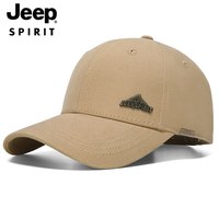 吉普(JEEP)帽子男时尚潮流棒球帽四季款鸭舌帽男女士通用休闲百搭帽子A0631 黑色