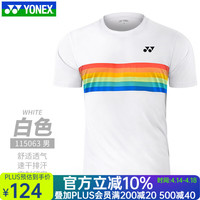 YONEX新款尤尼克斯羽毛球服男女速干短袖t恤上衣115063比赛服yy 115063白色 男款 XL