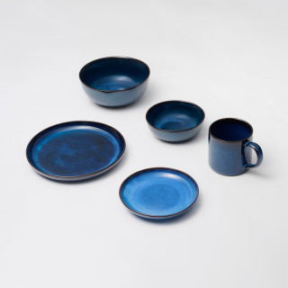 無印良品 MUJI（無印良品 ）窑变釉 浅盘 餐具 餐盘 家用 盘子 蓝色 大 直径205ｍｍ