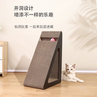 猫抓板立式三角大号抓窝耐磨不掉屑猫咪用品瓦楞纸材料耐抓猫玩具 中号镂空三角(24*27*37cm)