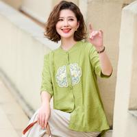 【飘逸绣花】夏季百搭冰丝休闲洋气透气新国风绣花衬衫中老年女装