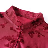 蓝旗秋装改良旗袍连衣裙2024中年女春秋礼服喜婆婆婚宴裙