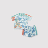 巴厘小猪宝宝泳衣夏季女童速干泳裤男童夏季海晒套装小童分体儿童泳装 海盐蓝 80