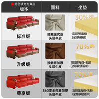 DDC意式真皮沙发零靠墙电动功能2025直排客厅极简皮艺沙发 标准版-【接触面优质头层牛皮】 2.30M小三人位(零靠墙抬腿单功能)