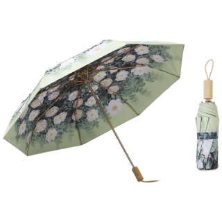 范爷家复古油画双层晴雨伞高颜值便携折叠加粗防晒太阳伞防紫外线遮阳伞