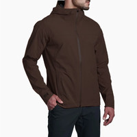 灰壳男女款春秋外套防风透气防小雨轻量化户外连帽软壳衣 罗紫 L 仅重300g