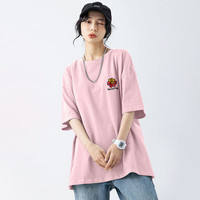 SESAME STREET短袖t恤男士2024凉感运动宽松圆领冰丝夏休闲男Y507粉色3XL 3XL(170-180斤)