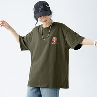 SESAME STREET短袖t恤男士2024凉感运动宽松圆领冰丝夏休闲男Y507灰褐3XL 3XL(170-180斤)
