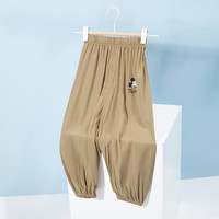 迪士尼宝宝（Disney Baby）儿童卡通长裤防蚊裤时尚休闲舒适透气卡通裤子夏季 ZD2DK001卡其 120