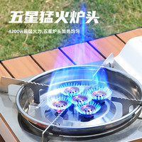 骆驼;CAMEL卡式炉户外炉具五头炉便携式家用户外烤肉野餐露营烧烤丁烷气 猛火炉银色+2气+银扣箱+06