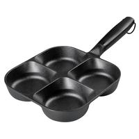 九铸加深四孔锅铸铁锅蛋饺煎蛋不粘锅无涂层鸡蛋汉堡煎锅家用