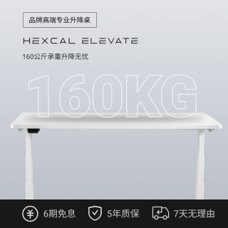 Hexcal Elevate高端专业升降桌 丹麦Linak双电机 E0级桌板 白色（1.0*0.6m）