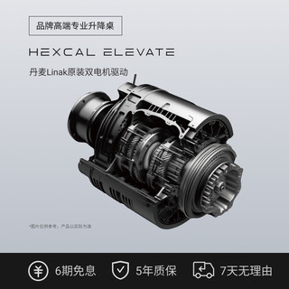 Hexcal Elevate高端专业升降桌 丹麦Linak双电机 E0级桌板 白色（1.0*0.6m）