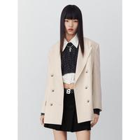 廓形西装外套女女士复古西装外套高级感灰色