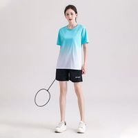 纽凯森 NEWKKASEN运动冰丝T恤男女速干短袖跑步套装夏季球衣健身衣服篮球羽毛球服 黑白套装 L（推荐160-165cm，50-55kg)