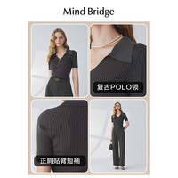 MB MindBridge百家好V领通勤针织短袖上衣春季莱赛尔女装Polo衫 【短袖款】薄荷绿 165/M