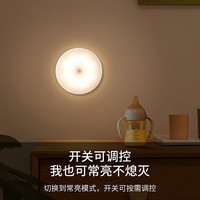 雷士照明(NVC)人体感应充电式小夜灯 家用过道衣柜床头灯 老人儿童磁吸起夜灯 充插款丨圆盘7cm磁吸丨人体感应