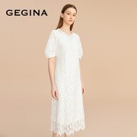 【蕾丝】GEGINA吉吉娜重工蕾丝连衣裙女中长款高档刺绣裙