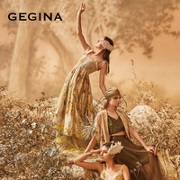 【纯亚麻】GEGINA吉吉娜水仙彩墨画吊带连衣裙印花裙子