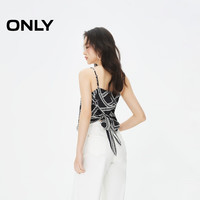 ONLY夏季时尚辣妹修身绑带吊带短款雪纺衫女|1242WS006