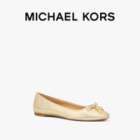 MICHAEL KORS MK Nori 女士皮质蝴蝶结饰单鞋芭蕾舞鞋 金色 740 5.0