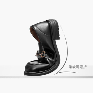  BeLLE/百丽 马衔扣 女士乐福鞋