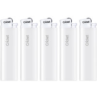 草蜢(CRICKET)打火机 一次性广告白色老式滑轮 白罩白机带logo 5支 10只