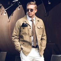 【断色】龙牙游猎夹克男士时尚复古户外外套男翻领工装多口袋