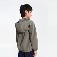 波司登（BOSIDENG）夏季儿童防晒衣女童简约风连帽遮阳防泼水时尚休闲外套 苔雾绿4419 130 /64