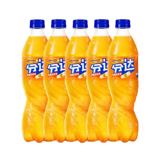 可口可乐 芬达 无糖橙子味碳酸饮料 500ml*5瓶
