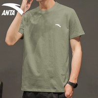安踏(ANTA)短袖t恤男士夏季冰丝速干运动服休闲半袖圆领宽松跑步上衣男 B款船藻绿(冰丝速干) 3XL /190 适合180-200斤