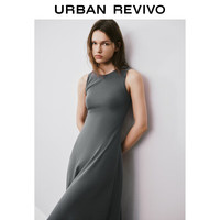 UR2024秋季新款女时尚休闲简约百搭长款无袖连衣裙UWH740086