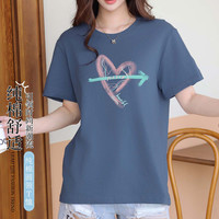 【100%纯棉】爱心短袖纯棉t恤女透气女士打底女式t恤女夏季