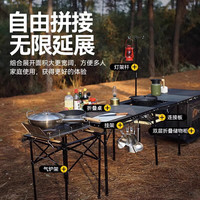 黑鹿户外折叠桌便携式野餐露营用品烧烤野炊套装移动厨房天牛系列 天牛铁网折叠桌90款（赠收纳袋）