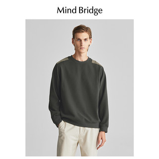 mind bridge2025春季男士圆领卫衣休闲上衣纯色长袖t恤 深灰色 180/XL